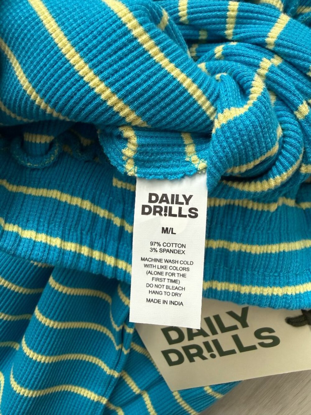 Daily Drills - Thermal Resort Pants - Tide + Lemonade Stripe - Size M/L - Picture 4 of 4